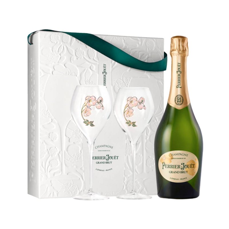 Perrier-Jouët Grand Brut 75cl. - Custodia + 2 bicchieri