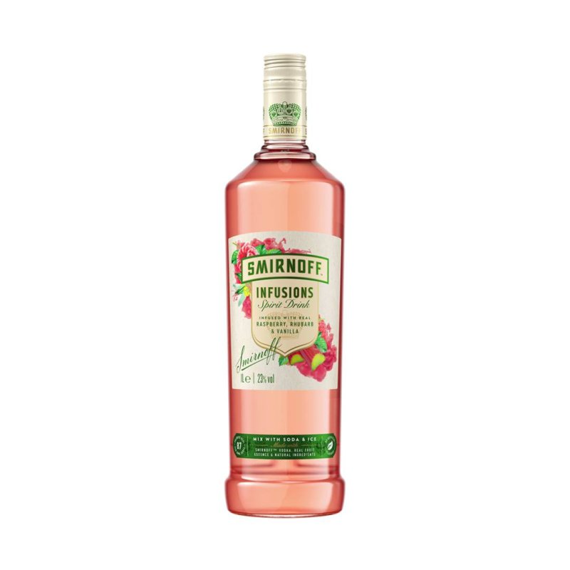 Smirnoff Infusion Raspberry, Rhubarb & Vanilla 1L.