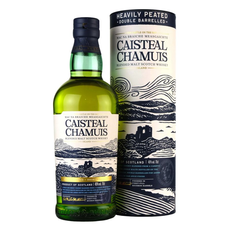 Caisteal Chamuis Heavily Peated Bourbon Finish 70cl. Estuche