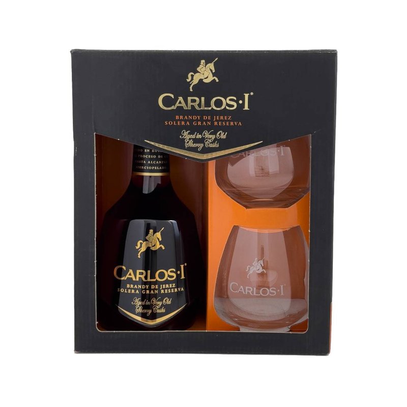 Carlos I 70cl. - Etui + Brille