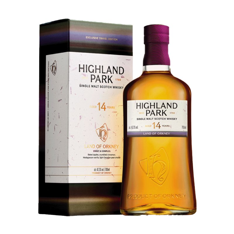 Highland Park 14 Ans Terre des Orcades 70cl. Cas