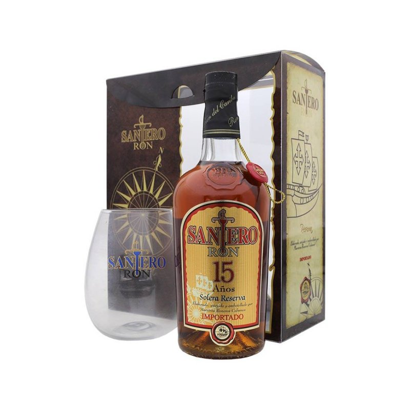Santero 15 Years 70cl. + Cup - Case