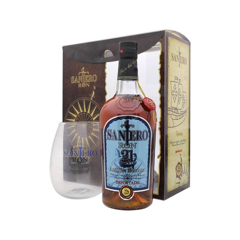 Santero 21 Years 70cl. + Cup - Case
