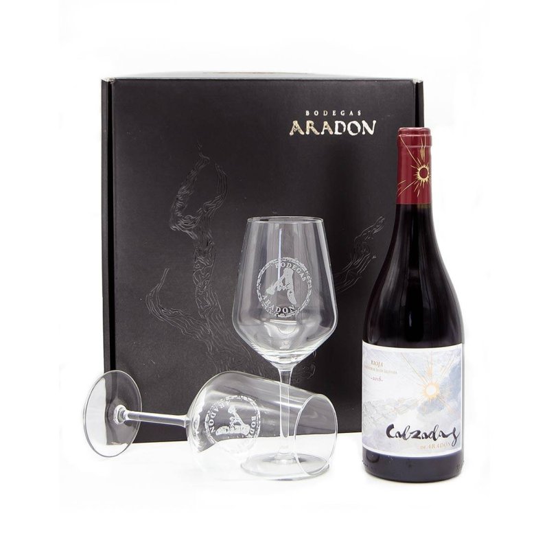 Aradón Calzadas 2016 75cl. - Etui + Tassen