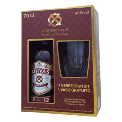 Chivas Regal 12 Years 70cl. - Case + Glass