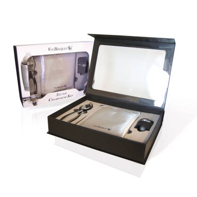 Silbernes Cava-Vin-Blumenstrauß-Set